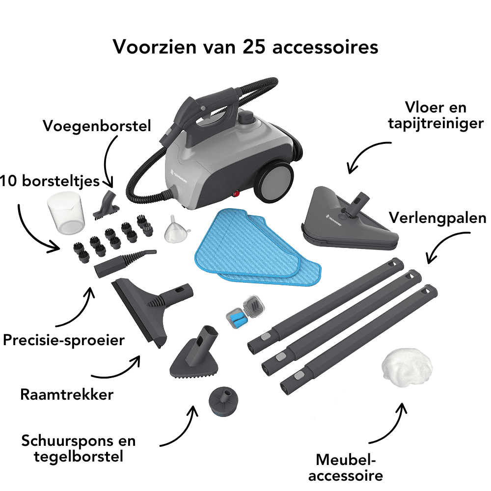 <strong>Reinig 100+ oppervlakken dankzij 25 accessoires</strong>